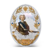 Российские императоры: Петр Второй - Ниуэ - 2014 - серебряная монета с позолотой и кристаллами