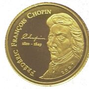 Фредерик Шопен - Кот д'Ивуар - памятная золотая монета