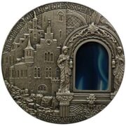 Искусство кристаллов (Crystal Art) - Тайны замка Лихтенштейн - Ниуэ - серебряная монета с агатом