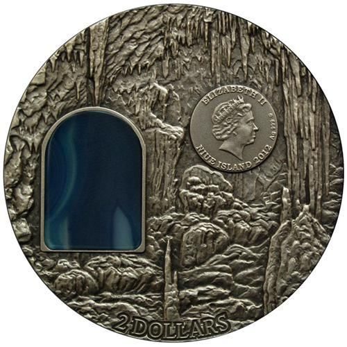 Искусство кристаллов (Crystal Art) - Тайны замка Лихтенштейн - Ниуэ - серебряная монета с агатом — изображение 2