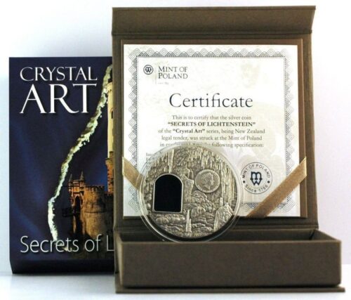 Искусство кристаллов (Crystal Art) - Тайны замка Лихтенштейн - Ниуэ - серебряная монета с агатом — изображение 3