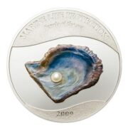 Жемчужина Секреты моря - 2009 - Палау - серебряная монета с жемчужиной