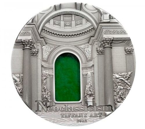 Искусство Тиффани (Tiffany Art) 2012 Неоклассицизм - Палау - серебряная монета с Тиффани