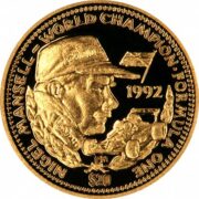 Формула-1: Найджел Мэнселл - Либерия - 1992 - золотая монета