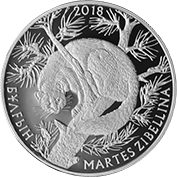 Соболь, Казахстан, 200 тенге - мельхиор (proof-like)