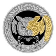 Филин (Uki), Казахстан, 200 тенге - мельхиор с позолотой (proof-like)