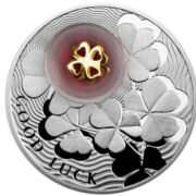 Монета на счастье и удачу: четырехлистный клевер - Ниуэ - 2012 - серебряная монета с позолотой