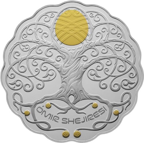 Древо жизни (OMIR SHEJIRESI), Казахстан, 777 тенге - серебряная монета с позолотой