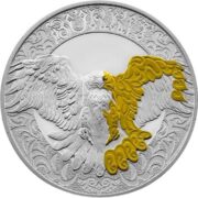 Беркут (Burkit), Казахстан, 200 тенге - мельхиор с позолотой (proof-like)