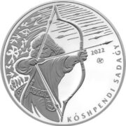Лук кочевника, Казахстан, 500 тенге - серебряная монета с позолотой