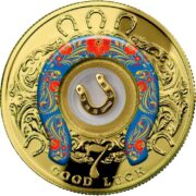 Счастливая семерка: подкова - 2022 - Камерун - позолоченная монета