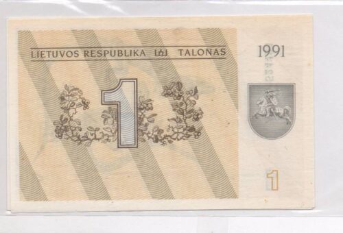 Банкнота 1 талон 1991 года, Литва (UNC) — изображение 2