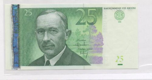 Банкнота 25 крон 2002 года, Эстония (UNC)