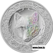 Серебряный волк (Кокбори), Казахстан, 1 тенге (1 унция) - серебряная монета PROOF (2024)