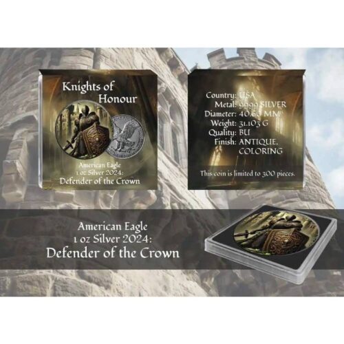 Рыцари чести: Защитник Короны (Defender of the Crown) - США - 2024 - 1 доллар - серебряная монета (ТИРАЖ 300 ШТУК) — изображение 3